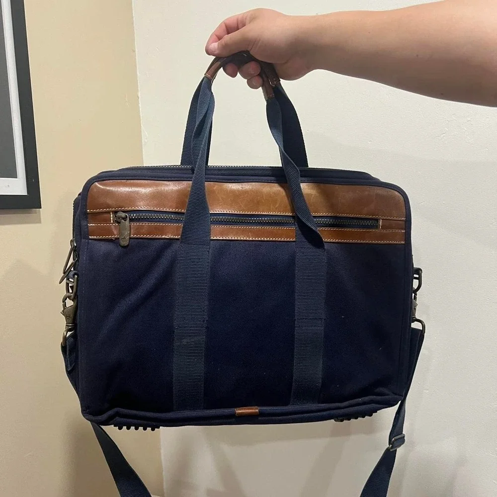 1990s Apple laptop messenger Leather satchel bag with leather details